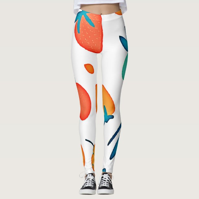 Legging Fruta Whimsy: Padrão Reproduzível (Frente)