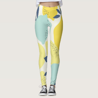 Legging Frutas de citros, padrão contínuo vibrante.