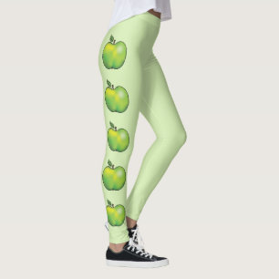 Legging Frutas De Maçã De Cartografia Verde Em Verde Claro