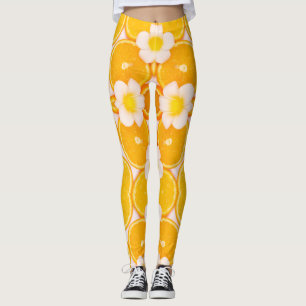 Legging Frutas e flores da arte moderna da moda
