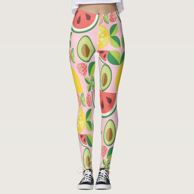 Legging Frutas e padrão das folhas (Frente)