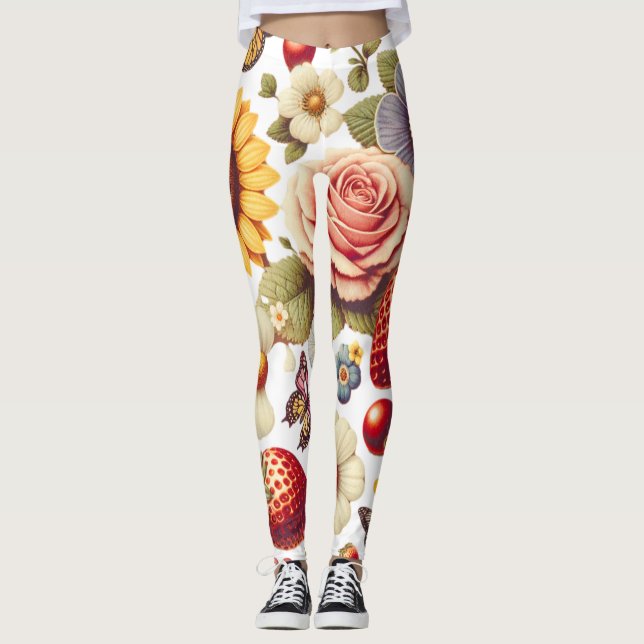 Legging Frutas fabulosas e flores perfumadas (Frente)