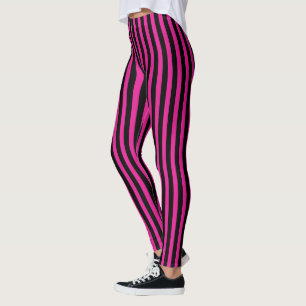 Legging Fuchsia e listras de doces pretas