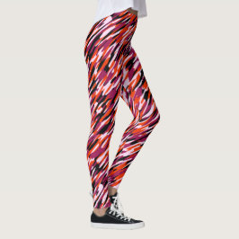 Legging Fuchsia pink, orange, black and white camo