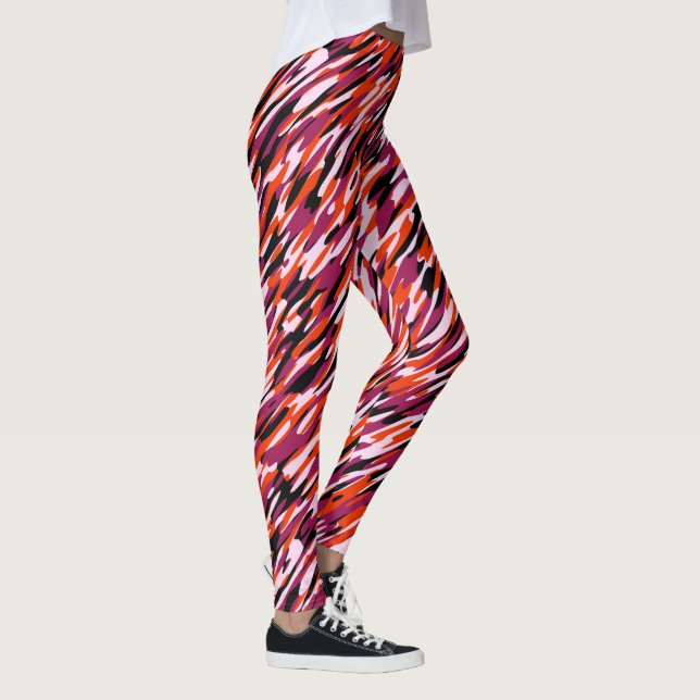 Legging Fuchsia pink, orange, black and white camo  (Direita)