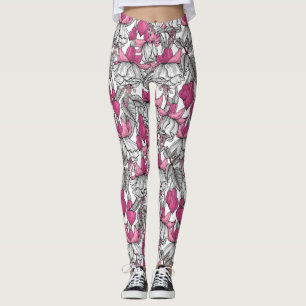 Legging Fúcsia em branco e rosa
