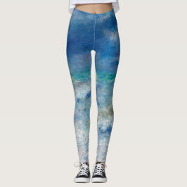 Legging Fuga de Renoir. Mar de impressionismo náutico azul