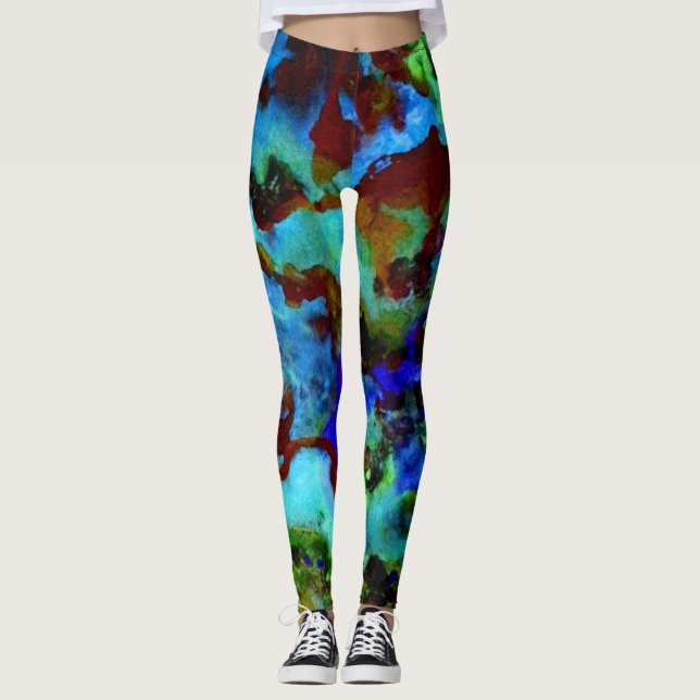 Legging fulgor da lagoa de peixes (Frente)
