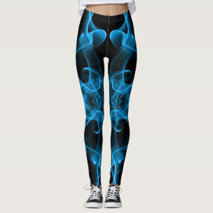 Legging Fumaça Azul Simétrica Minimalista Preta