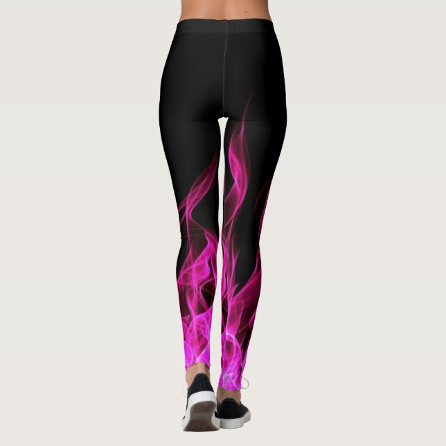 Legging Fumaça de chama rosa quente (Verso)