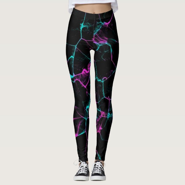 Legging Fumaça de chama rosa quente (Frente)