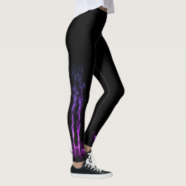 Legging Fumaça de Dragão Preto e Roxo