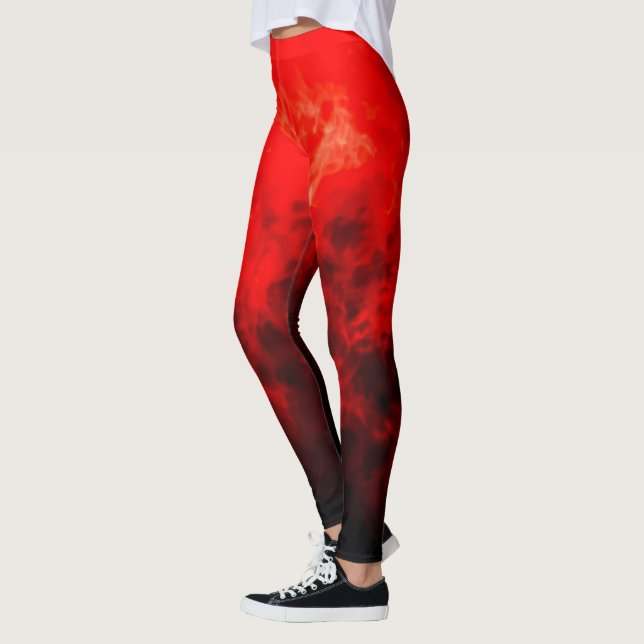 Legging Fumaça Vermelha abstrato (Esquerda)