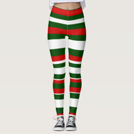 Legging Fun Christmas Deck the Halls Crew Red Green Stripe