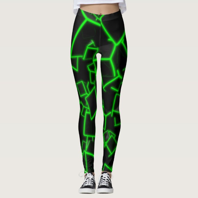 Legging Fundo Abstrato de Cubs Verdes (Frente)