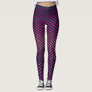 Legging Fundo abstrato futurista metálico rosa.