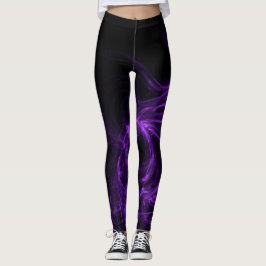 Legging Fundo Abstrato preto e roxo