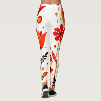 Legging Fundo Branco da Arte Flor