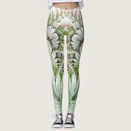 Legging Fundo branco Floral Abstrato