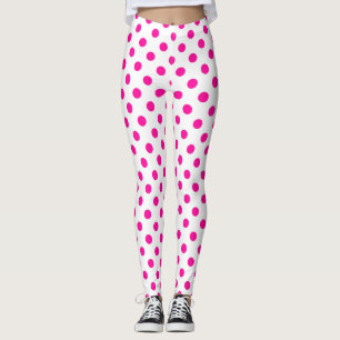 Legging Fundo Branco Pontos Pink