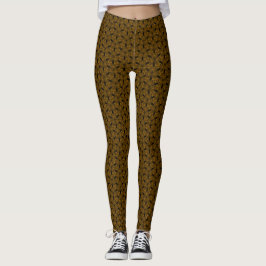 Legging Fundo castanho com seta preta como padrões