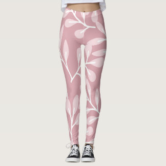 Legging Fundo Cor-de-rosa, Pernas Florais