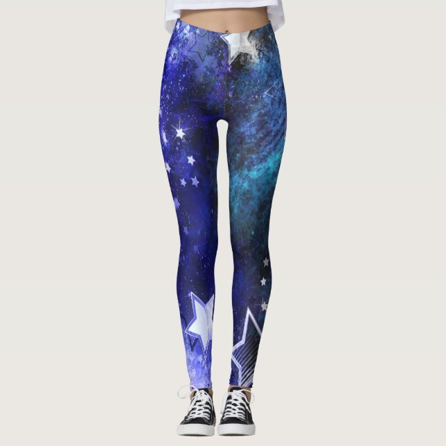 Legging Fundo de Espaço com Estrelas (Frente)
