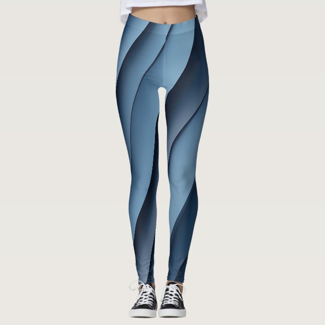 Legging Fundo de formas sobrepostas em blues (Frente)