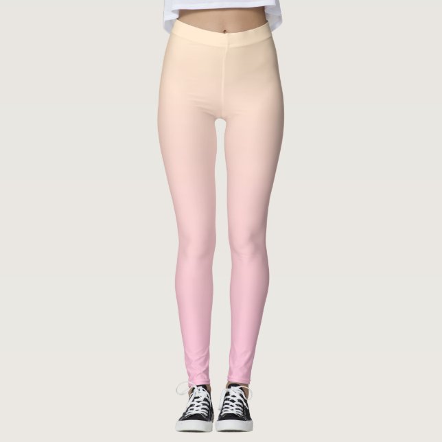 Legging Fundo de gradação rosa pálido e amarelo (Frente)