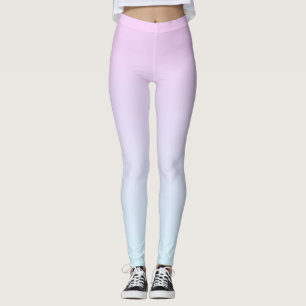Legging Fundo de gradiente pastoso rosa e azul