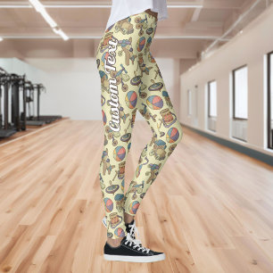 Legging Fundo de Ícones de Brinquedos