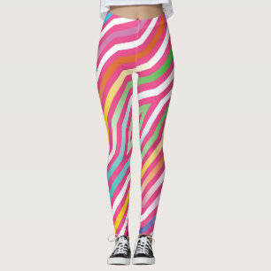 Legging Fundo de listras diagonais simétricas 4
