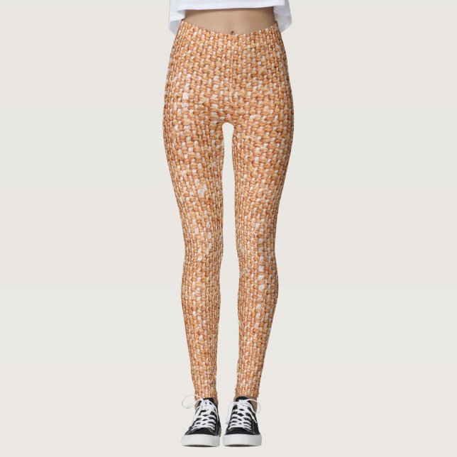 Legging Fundo de textura de lona de linho marrom (Frente)