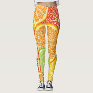 Legging Fundo de toranja e abstrato laranja.