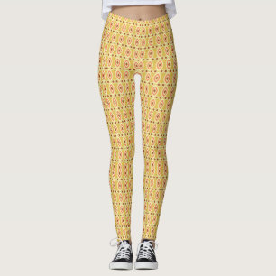 Legging Fundo do Círculo Amarelo e Laranja Vibrante