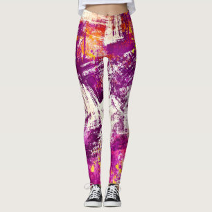 Legging Fundo dos Abstrato de Bolsas Escuros
