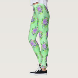 Legging Fundo e buquê verdes