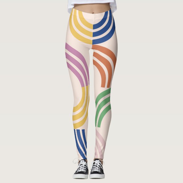 Legging Fundo Geométrico das Curvas Retrorizadas (Frente)