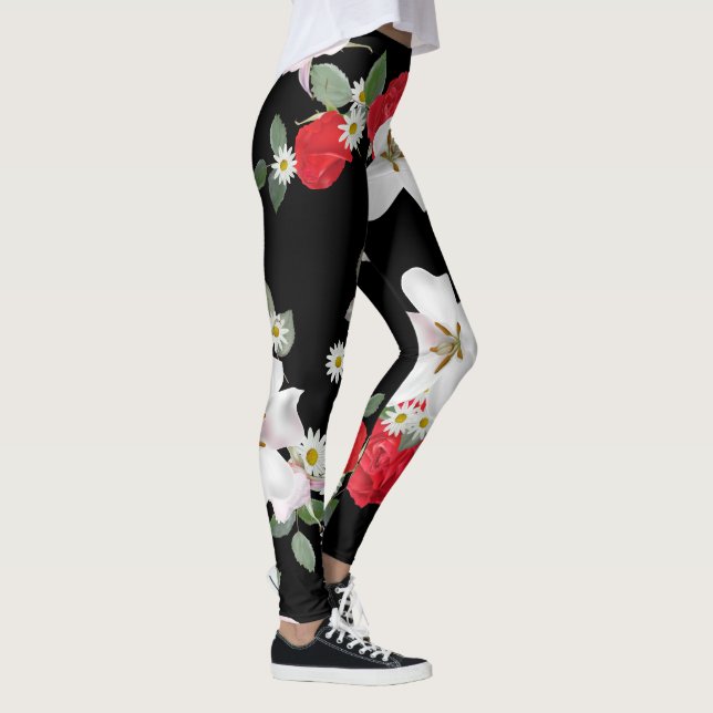 Legging Fundo Preto Floral (Direita)