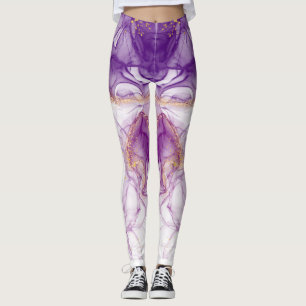 Legging Fundo Puro de Aquarela com Ouros
