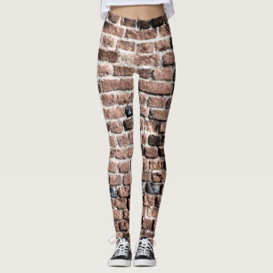 Legging Fundo velho do grunge da parede de tijolo