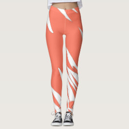 Legging Funky Abstrato Art Coral White