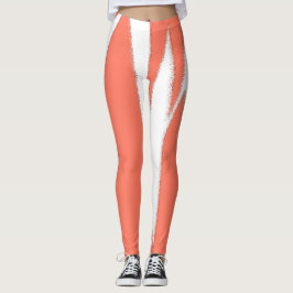 Legging Funky Abstrato Art Coral White