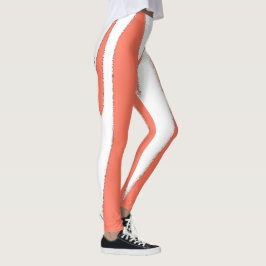 Legging Funky Abstrato Art Coral White