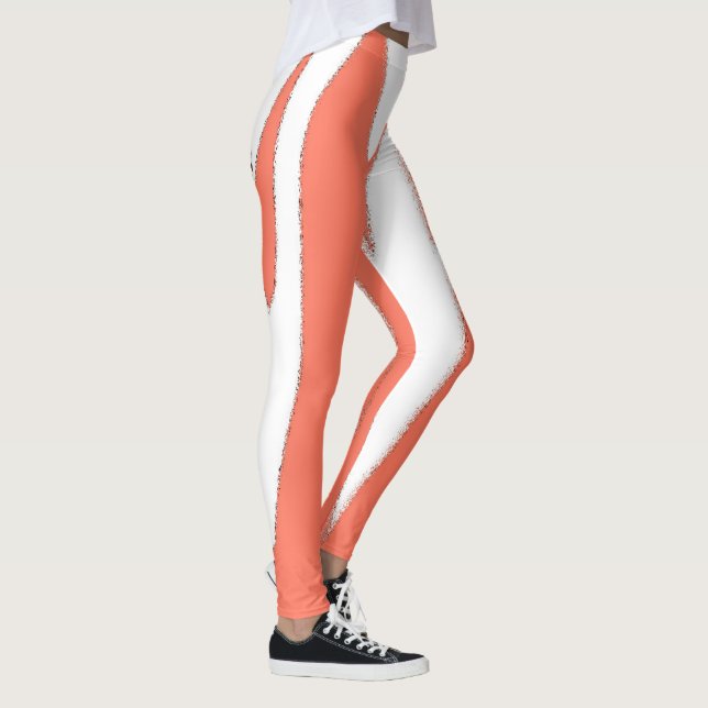 Legging Funky Abstrato Art Coral White (Direita)