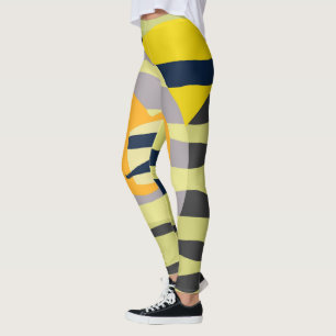 Legging Funky Abstrato Art Pale Pastel Amarelo
