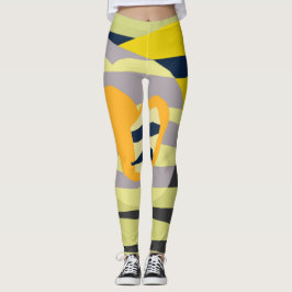Legging Funky Abstrato Art Pale Pastel Amarelo