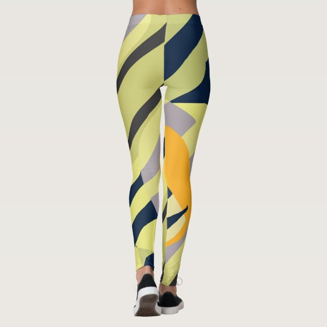 Legging Funky Abstrato Art Pale Pastel Amarelo (Verso)