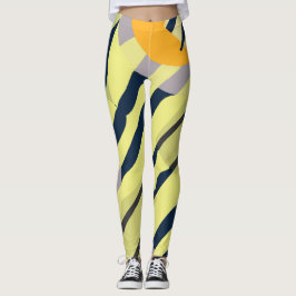 Legging Funky Abstrato Art Pale Pastel Amarelo