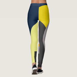 Legging Funky Abstrato Art Pale Pastel Amarelo
